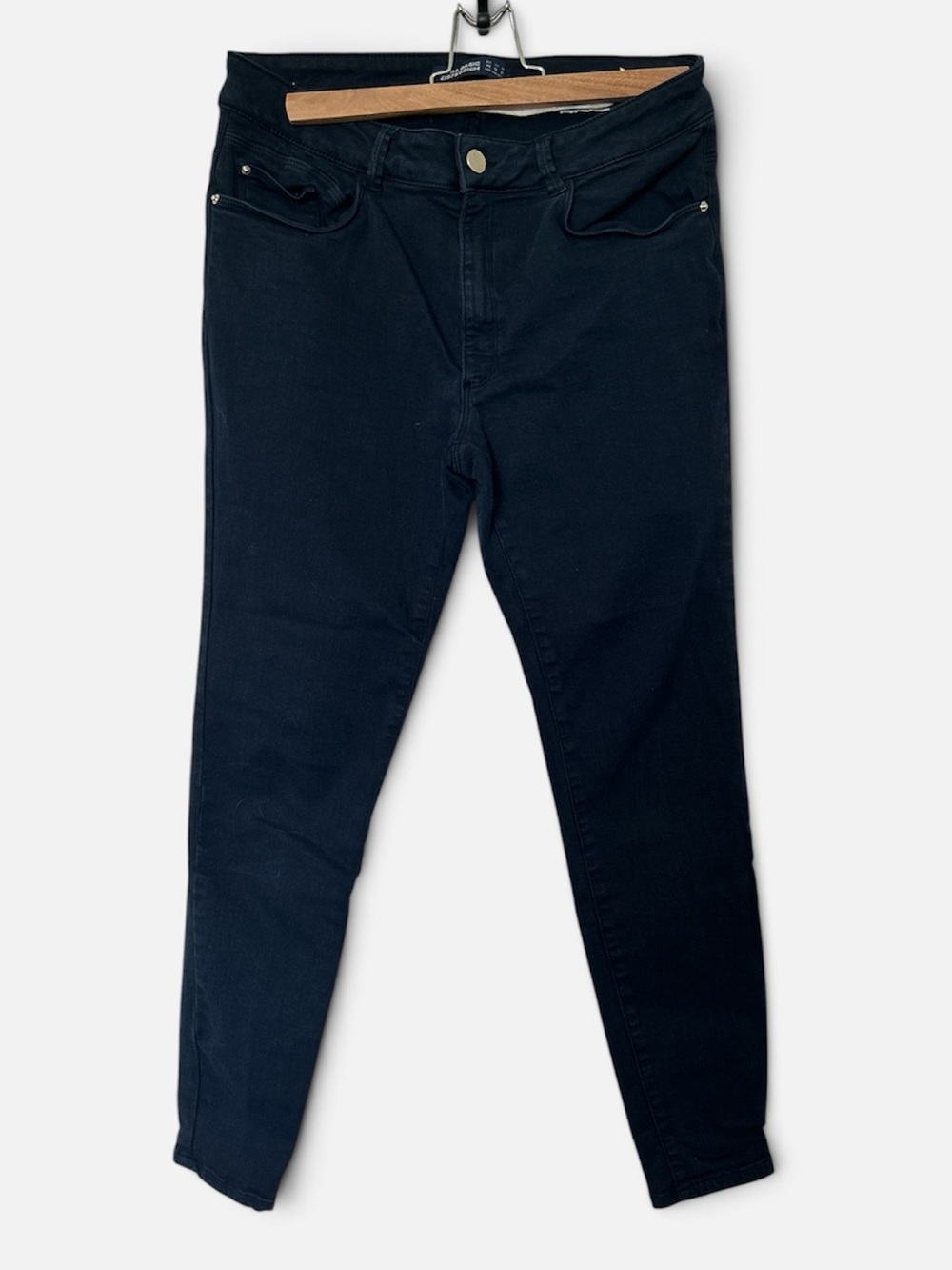 Zara Navy Skinny High-Rise Jeans
